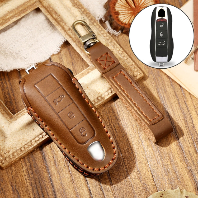 Porsche Macan Leather Key Case - Stylish Cowhide Protection