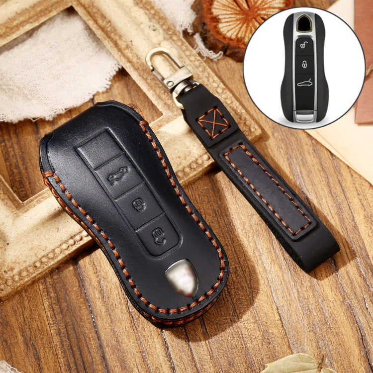 Premium Cowhide Leather Key Cover for Porsche Macan 2021