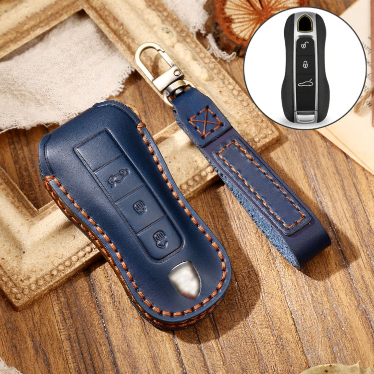 Premium Cowhide Leather Key Cover for Porsche Macan 2021