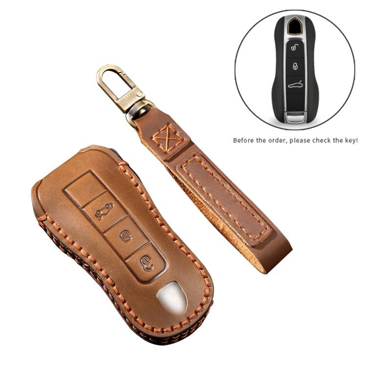 Premium Cowhide Leather Key Cover for Porsche Macan 2021