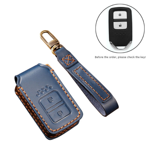 Hallmo Custodia protettiva per chiave en pelle di vacchetta per auto Hallmo per Honda a 2 pulsanti, pour Honda 2 boutons