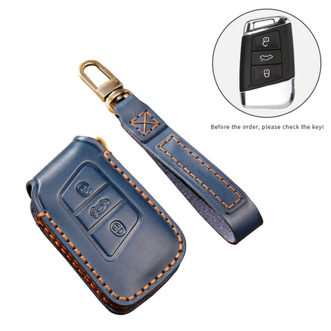 Hallmo Custodia protettiva per chiave en pelle di vacchetta per auto pour Volkswagen Lavida A Style, pour Volkswagen Lavida A Style