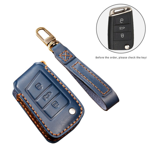 Hallmo Custodia protettiva per chiave en pelle di vacchetta per auto for Volkswagen Lavida B Style, Pour Volkswagen Lavida B Style, Pour Volkswagen Lavida BStyle