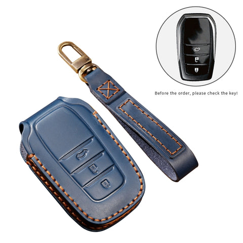 Housse de protection pour clé Hallmo en peau de vache pour voiture, pour Toyota Corolla 2017 à 3 boutons, pour Toyota Corolla 2017 à 3 boutons