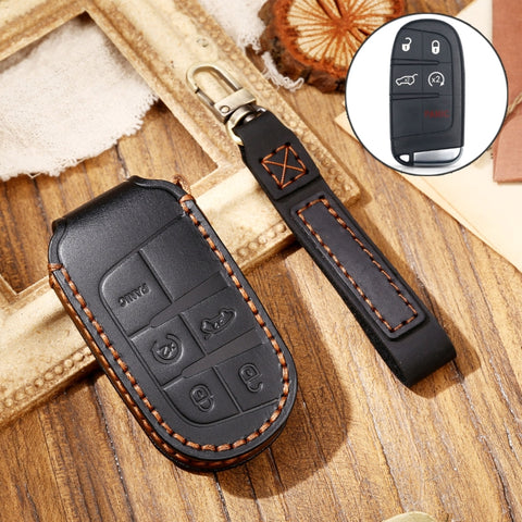 Hallmo Custodia protettiva per chiave en pelle di vacchetta per auto pour Jeep Compass, pour Jeep Compass
