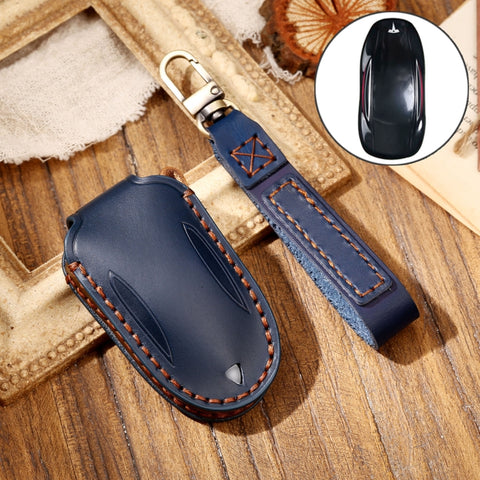 Hallmo Custodia protettiva per chiave en pelle di vacchetta per auto pour Tesla modèle XB Style, pour Tesla modèle XB Style
