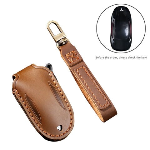 Hallmo Custodia protettiva per chiave en pelle di vacchetta per auto pour Tesla modèle XB Style, pour Tesla modèle XB Style