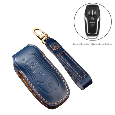 Hallmo Custodia protettiva per chiave en pelle di vacchetta per auto for Ford Focus A Style, pour Ford Focus A Style