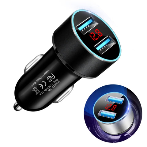 Caricatore doppio USB per auto JMG-C016A 5V 3.1A con display LED, JMG-C016A (Oro), JMG-C016A (Blu), JMG-C016A (Rosso), JMG-C016A (Argento), JMG-C016A (Nero)