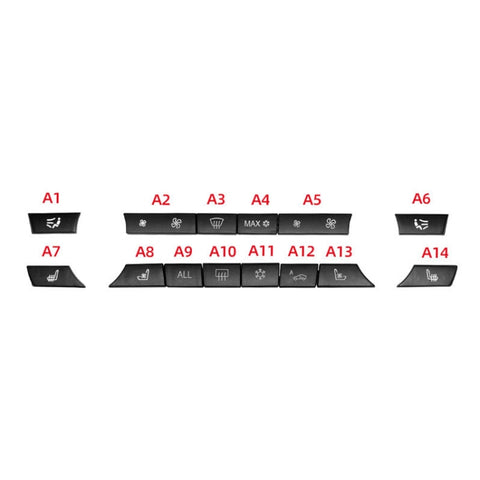 Interrupteur à impulsion panneau de climatisation automatique 14 impulsions 61319313923 pour BMW F10 / F07 / F02, 14 boutons