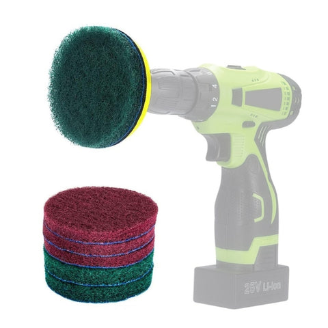 11 in 1 Disco adesivo da 4 pollici Paglietta per pavimento Parete Finestra Pulizia del vetro Decalcificazione Set di testine per trapano elettrico, 11 in 1 - Novalix Store
