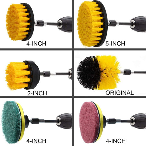 14 in 1 spugna abrasiva da 4 pollici per pavimenti, pareti, vetri, pulizia, disincrostazione, set di testine per spazzole per trapano elettrico, consegna colore casuale, 14 in 1 - Novalix Store