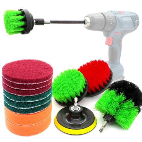 14 in 1 spugna abrasiva da 4 pollici per pavimenti, pareti, vetri, pulizia, disincrostazione, set di testine per spazzole per trapano elettrico, consegna colore casuale, 14 in 1 - Novalix Store