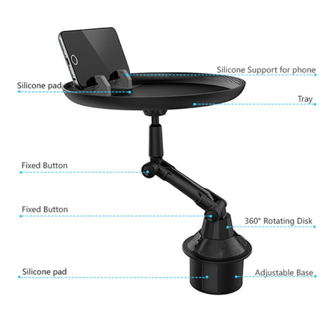 Tavolo da pranzo multifunzione portabicchieri pour auto, style longo, style long