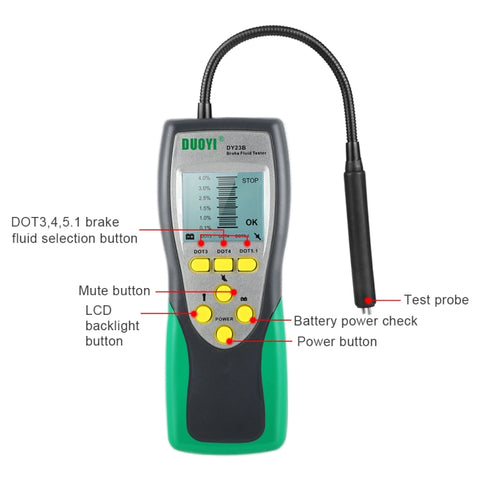 Tester di umidità con penna di rilevamento del liquido dei freni per auto DUOYI DY23B, DY23B
