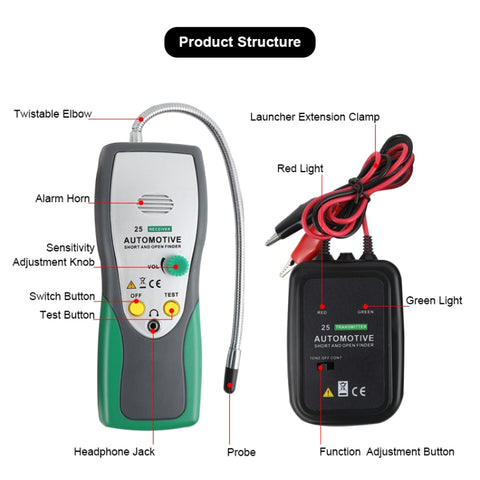 Tester per Circuiti e Cortocircuiti DUOYI DY25 - Tracer Diagnostico