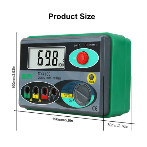 Tester di resistenza del misuratore di resistenza di terra digitale ad alta precisione DUOYI DY4100, DY4100