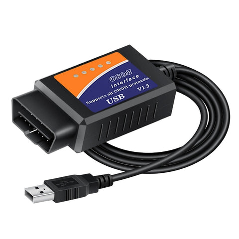 Scanner diagnostico per guasti auto USB OBD ELM327 V1.5 con chip CH340T, ELM327 V1.5 with CH340T Chip