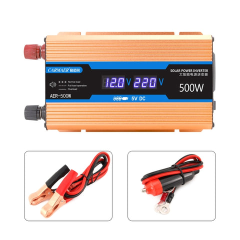 Convertitore di Potenza Carmaer 12V a 220V, 500W con Doppio Display