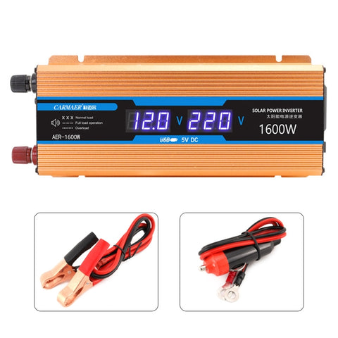 Convertitore di Potenza Carmaer 12V a 220V 1600W con Doppio Display