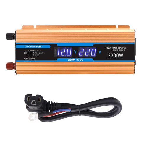 Convertitore di Potenza Carmaer 48V a 220V, 2200W con Doppio Display