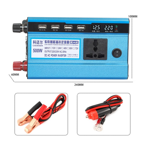Convertitore di potenza domestico Carmaer 12V a 220V, 500W, con