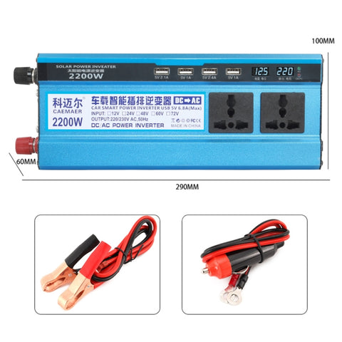 Convertitore di Potenza da 24V a 220V, 2200W, con Doppio Display