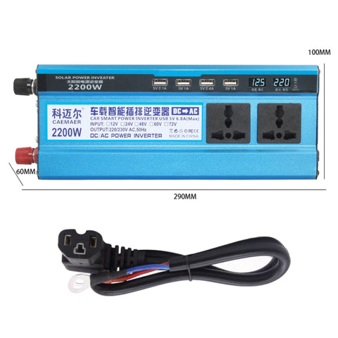 Convertitore di Potenza Carmaer 48V a 220V 2200W con Doppio Display