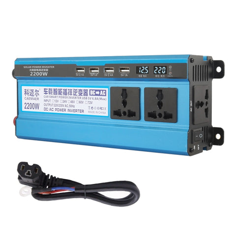 Convertitore di Potenza Carmaer 48V a 220V 2200W con Doppio Display
