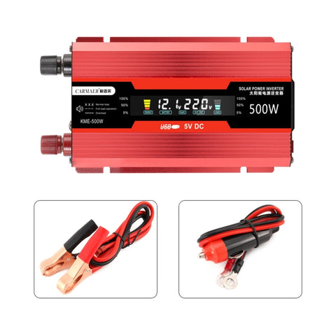 Carmaer Convertitore di alimentazione domestica con display LCD per auto da 12V a 110V 500W US Plug, US Plug 12V to 110V 500W