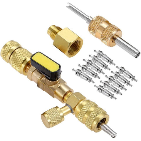 Outil d'installation pour bobine de jante R410A R22 avec porte SAE 1/4 et 5/16 de double dimension, R410A