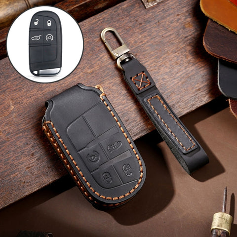 Hallmo Cover protettiva per chiave in vera pelle per auto per Jeep Compass 4 pulsanti, Per Jeep Compass 4 pulsanti (Nero), Per Jeep Compass 4 pulsanti (Blu), Per Jeep Compass 4 pulsanti (Marrone)
