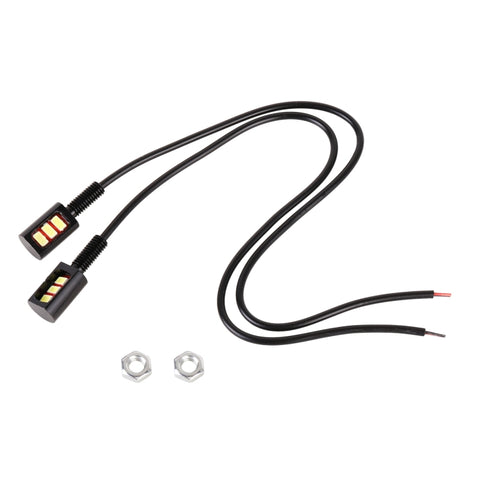 1 paio DC12V 0,4 W 3 LED SMD-5630 Luce targa per auto/moto, Lunghezza cavo: 27 cm, DC12V 0.4W