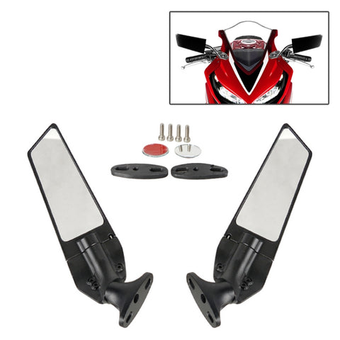 1 paio di specchietti retrovisori rotanti regolabili con ala del vento modificata per moto, MP-1095-BK-PRO - Novalix Store