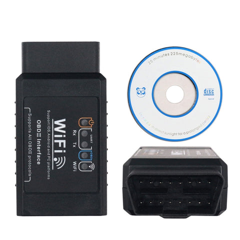 Strumento diagnostico guasti auto OBD II ELM327 WiFi V1.5, WiFi V1.5, con disco