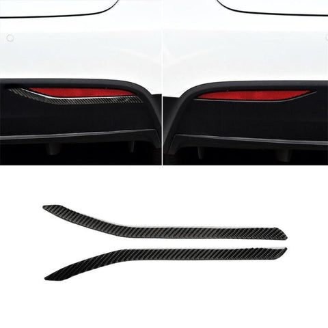 Adesivo decorativo per fendinebbia posteriori per auto in fibra di carbonio da 2 pezzi per Tesla Model X, Rear Fog Lamps
