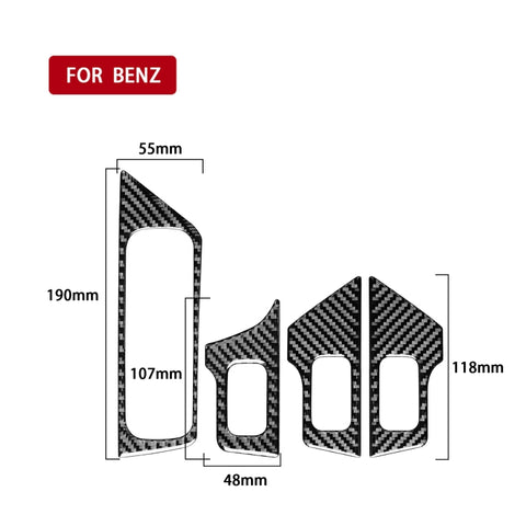 4 Pz/set Adesivo Decorativo per Interruttore di Sollevamento in Vetro per Auto in Fibra di Carbonio per Mercedes-Benz Classe B 2019 / GLB 2020, Guida a Sinistra, Glass Lift Switch,Left Drive - Novalix Store