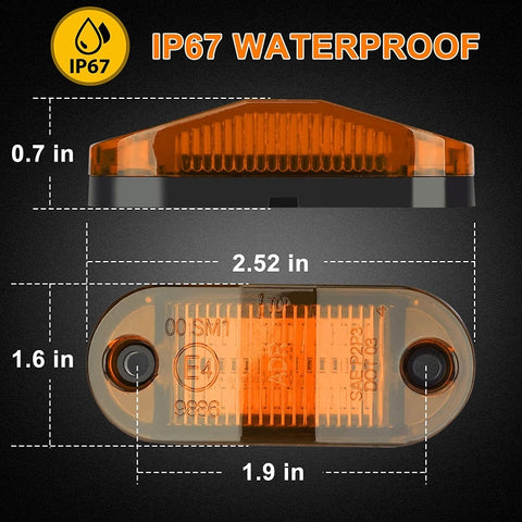 10 pezzi MK-019 Lampada a lampadina per indicatori di posizione laterali a 6 LED per auto/camion, MK-019 (Yellow Light), MK-019 (Red Light), MK-019 (White Light) - Novalix Store