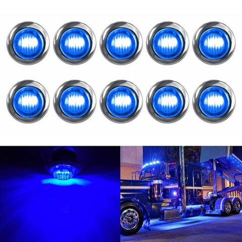 10 pezzi MK-118 3/4 pollici con struttura in metallo per auto/camion 3 LED indicatori di direzione laterali lampada a lampadina, MK-118(Blue Light), MK-118(Green Light), MK-118(Red Light), MK-118(White Light), MK-118 (Yellow Light)
