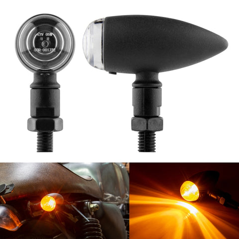 2 indicatori di direzione in metallo retrò per moto KC805 - Novalix Store