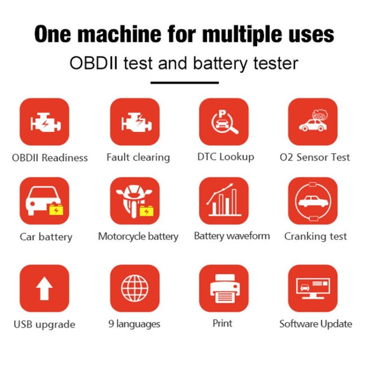 KONNWEI KW870 OBD2 Fault Diagnostic Tool & Battery Tester