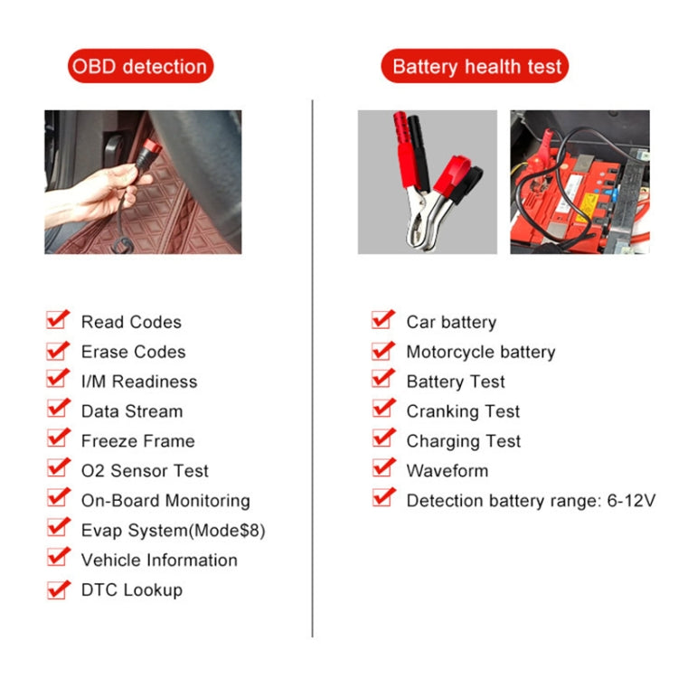 KONNWEI KW870 OBD2 Fault Diagnostic Tool & Battery Tester