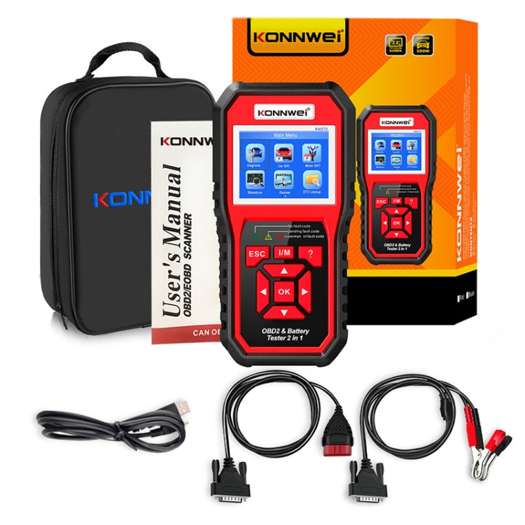 KONNWEI KW870 OBD2 Fault Diagnostic Tool & Battery Tester