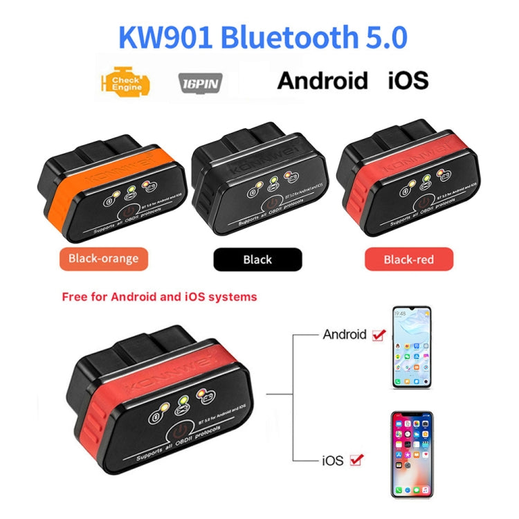 KONNWEI KW901 OBD2 Bluetooth Diagnostic Scan Tool for Cars