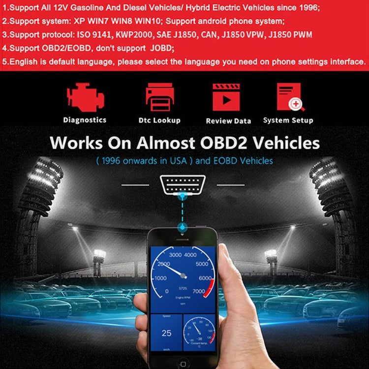 KONNWEI KW901 OBD2 Bluetooth Diagnostic Scan Tool for Cars