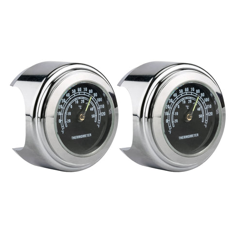 Termometro da manubrio per moto da 2 pezzi da 22-25 mm, Thermomètre (Noir), Thermomètre (Blanc)