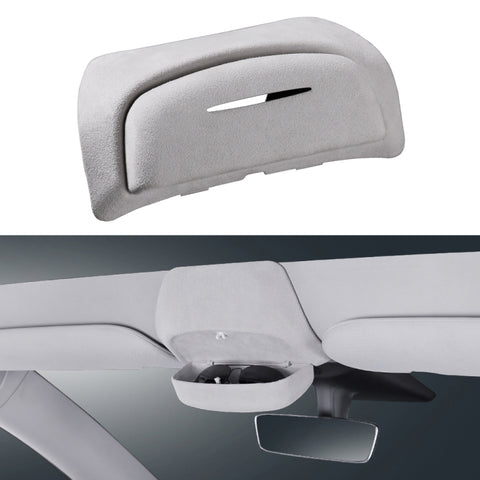 Scatola portaoggetti per occhiali da sole versione avvolgente in pelle scamosciata per Tesla Model 3, Suede Wrap Version for Tesla Model 3