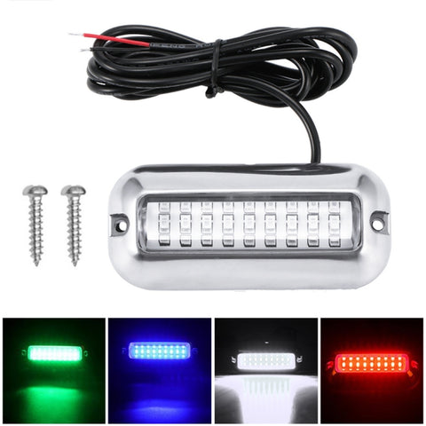 2 PCS MK-027 Luce subacquea per nave/yacht 10-30V 27LED impermeabile in acciaio inossidabile, Underwater Light(Red Light), Underwater Light(White Light), Underwater Light(Green Light), Underwater Light(Blue Light) - Novalix Store