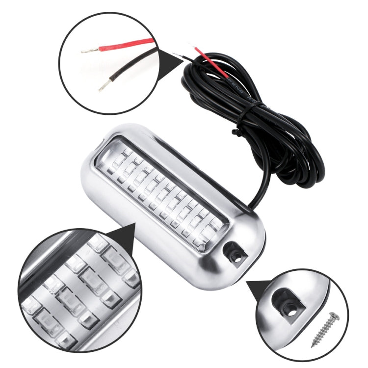 2 PCS MK-027 Ship / Yacht 10-30V 27LEDs Waterproof Stainless Steel Underwater Light, Underwater Light(Red Light), Underwater Light(White Light)         ...