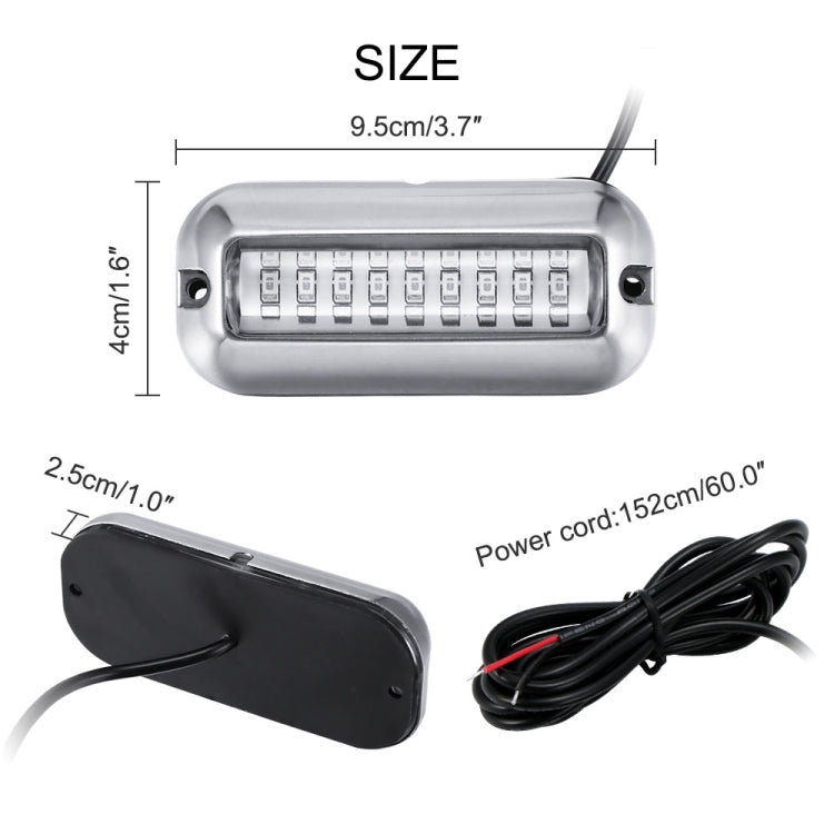 2 PCS MK-027 Ship / Yacht 10-30V 27LEDs Waterproof Stainless Steel Underwater Light, Underwater Light(Red Light), Underwater Light(White Light)         ...